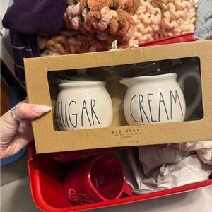 Rae Dunn White Sugar and Cream Set
